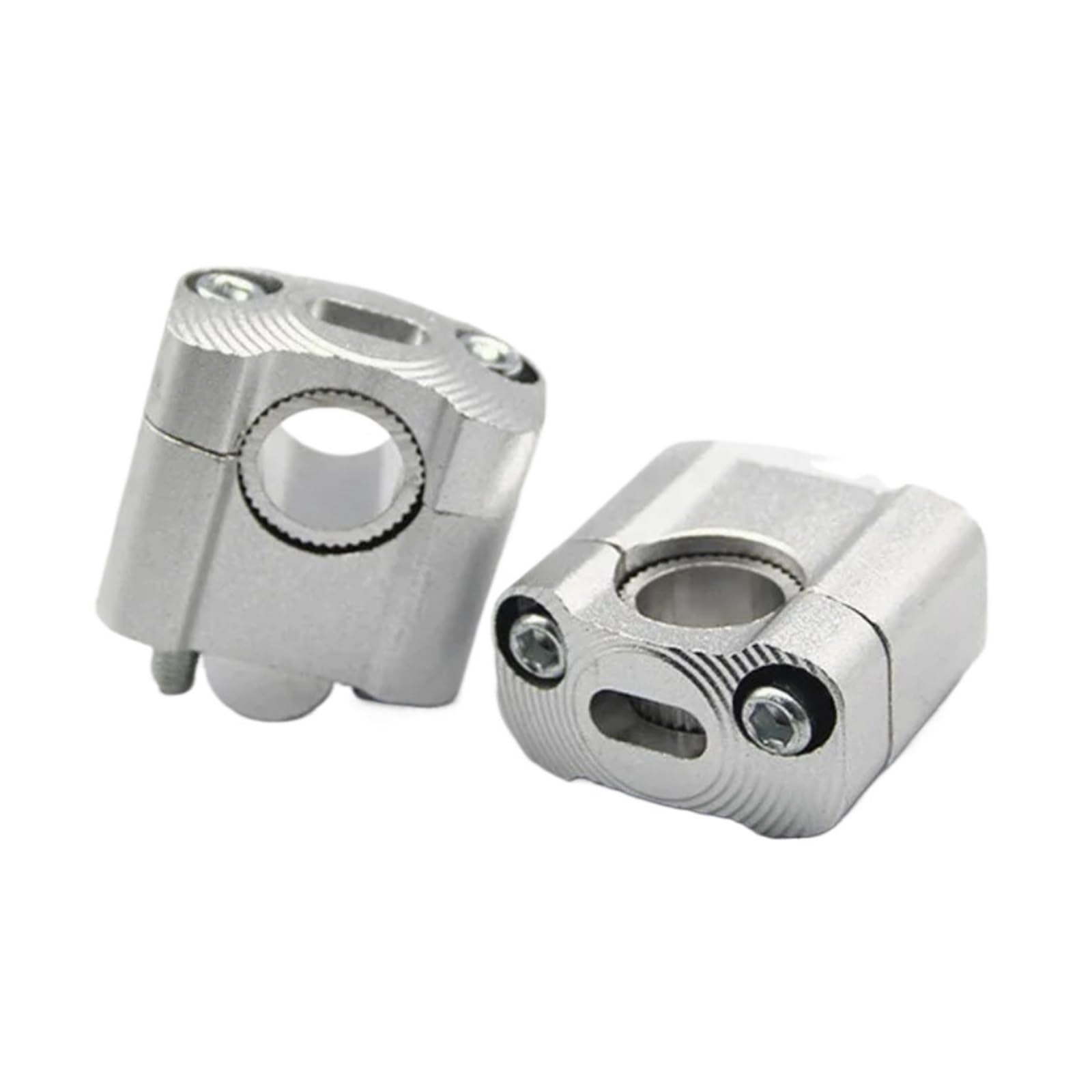 EGUIAS Block 22mm Handlebar Clamp Fat Bar Risers Mount Adaptor Adapter Motorcycle Modification Accessorie(Silver)