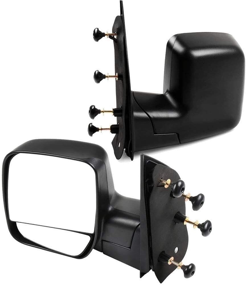 Driver and Passenger Side Black View Mirrors Fit for 2003-2013 For Ford E-150 E-250 2004-2013 E-350 E-450 Super Duty Manual Adjustment Manual Folding Non-heated Exterior Mirrors