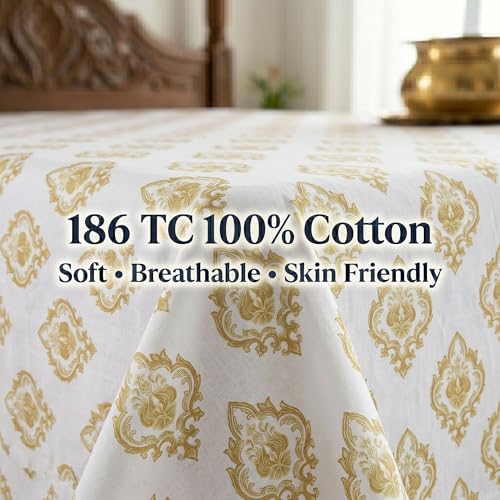 Image of Mafatlal Grace Cotton Single Bedsheet Combo Pack of 2 with Pillow Covers | 180 TC Soft Breathable Fabric | Vibrant Floral Printed Single Bed Sheets | Sunflower Yellow & Turquoise Blue