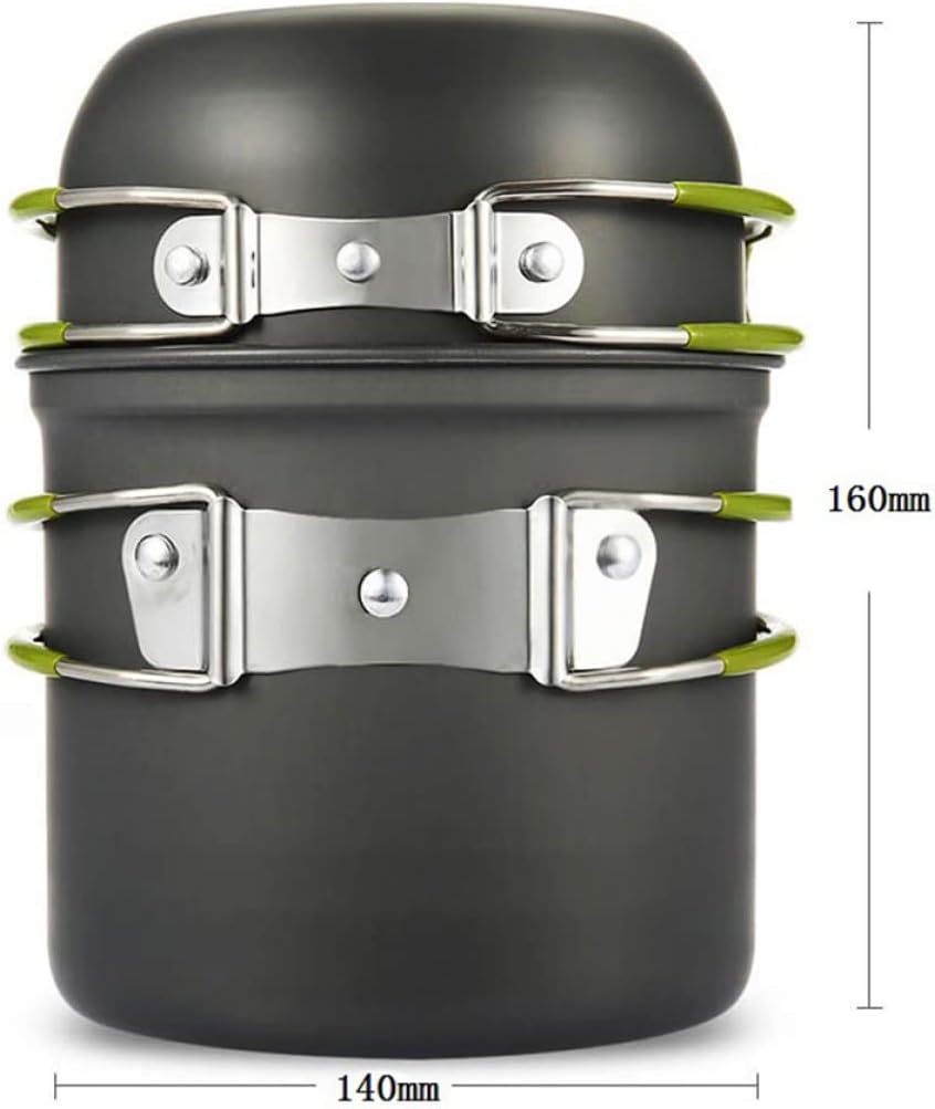 POPETPOP 1set Portable Camping Cookware Kit Lightweight Outdoor Cooking Utensils for Hiking Picnics and Bbqs Essential Camping Pot People