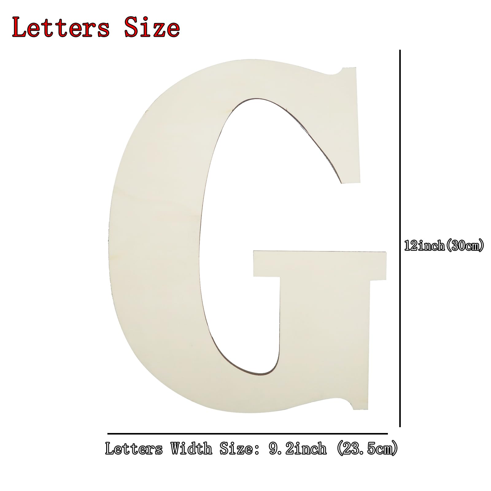 Letras grandes de madera sin terminar para decoración de pared, 12 pulgadas, letras grandes de madera en blanco sin terminar para proyectos de manualidades, fiesta de cumpleaños, boda, bar de vino,