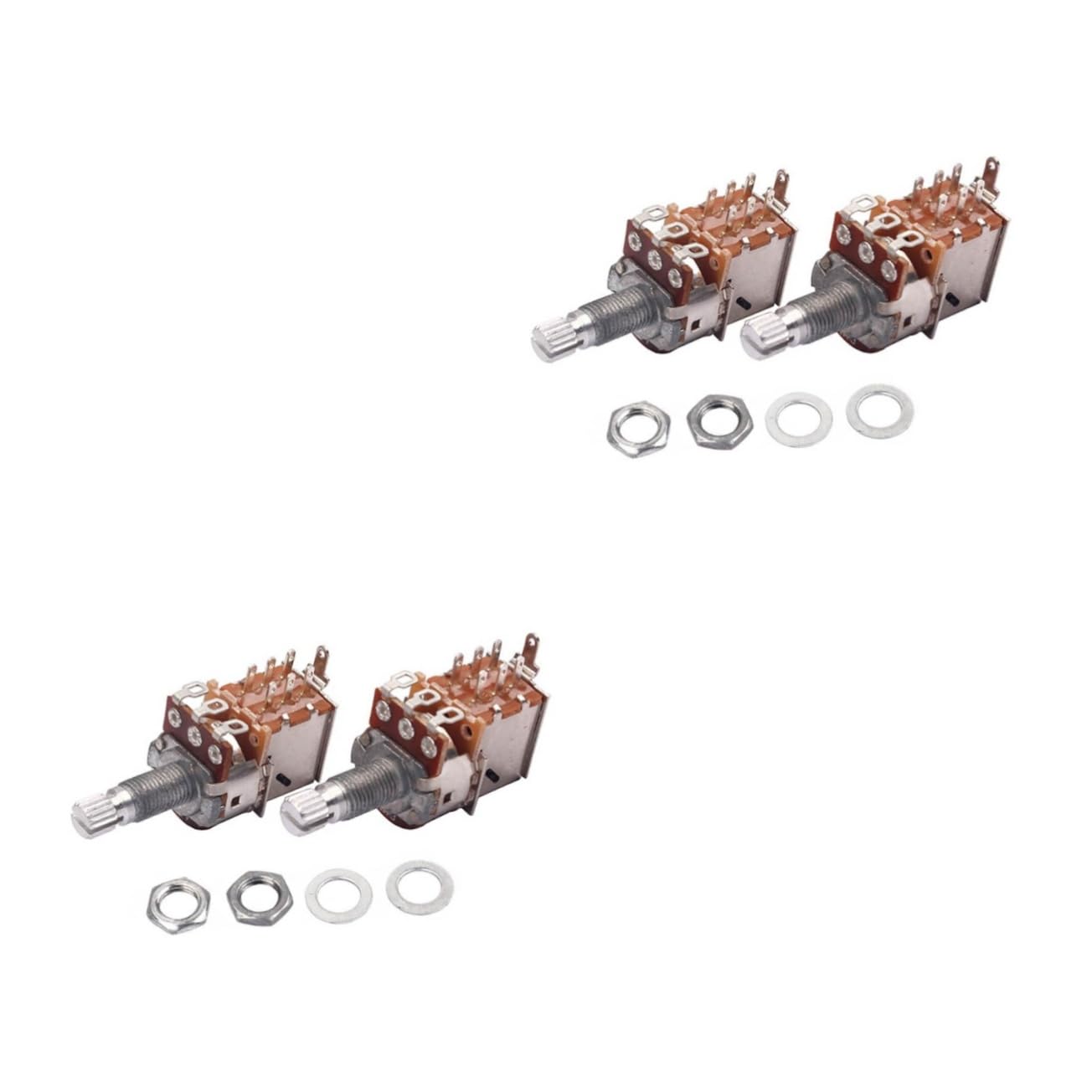 TOYANDONA 4piezas Potenciómetro De Eje Dividido Para Control De Volumen y Tono De Guitarra Eléctrica Reemplazo De Accesorio De Audio