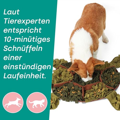 Emmi-pet Schnüffelteppich Schildkröte - Intelligenzspielzeug für Hunde 52x71cm | Geruchstraining & Belltraining | langsames Fressen | maschinenwaschbar | freundliches & weiches Material