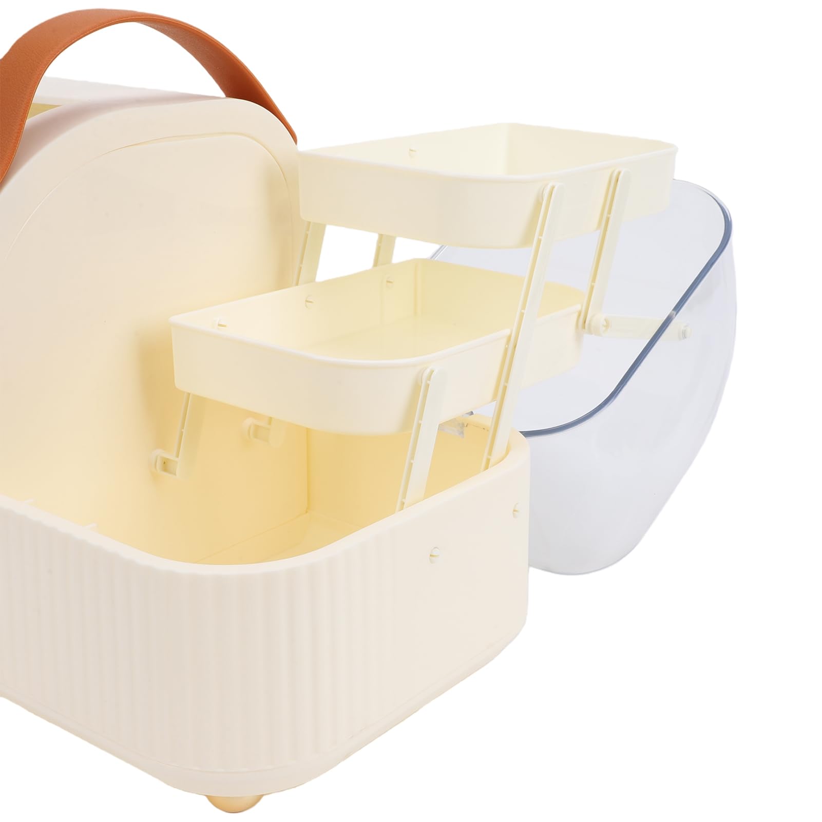 Asixxsix Organizador de Maquillaje con Tapa Transparente, Organizador para el Cuidado de la Piel con Almohadilla Antideslizante para Pies y Cubierta Transparente a Prueba de Polvo, Caja de (blanco