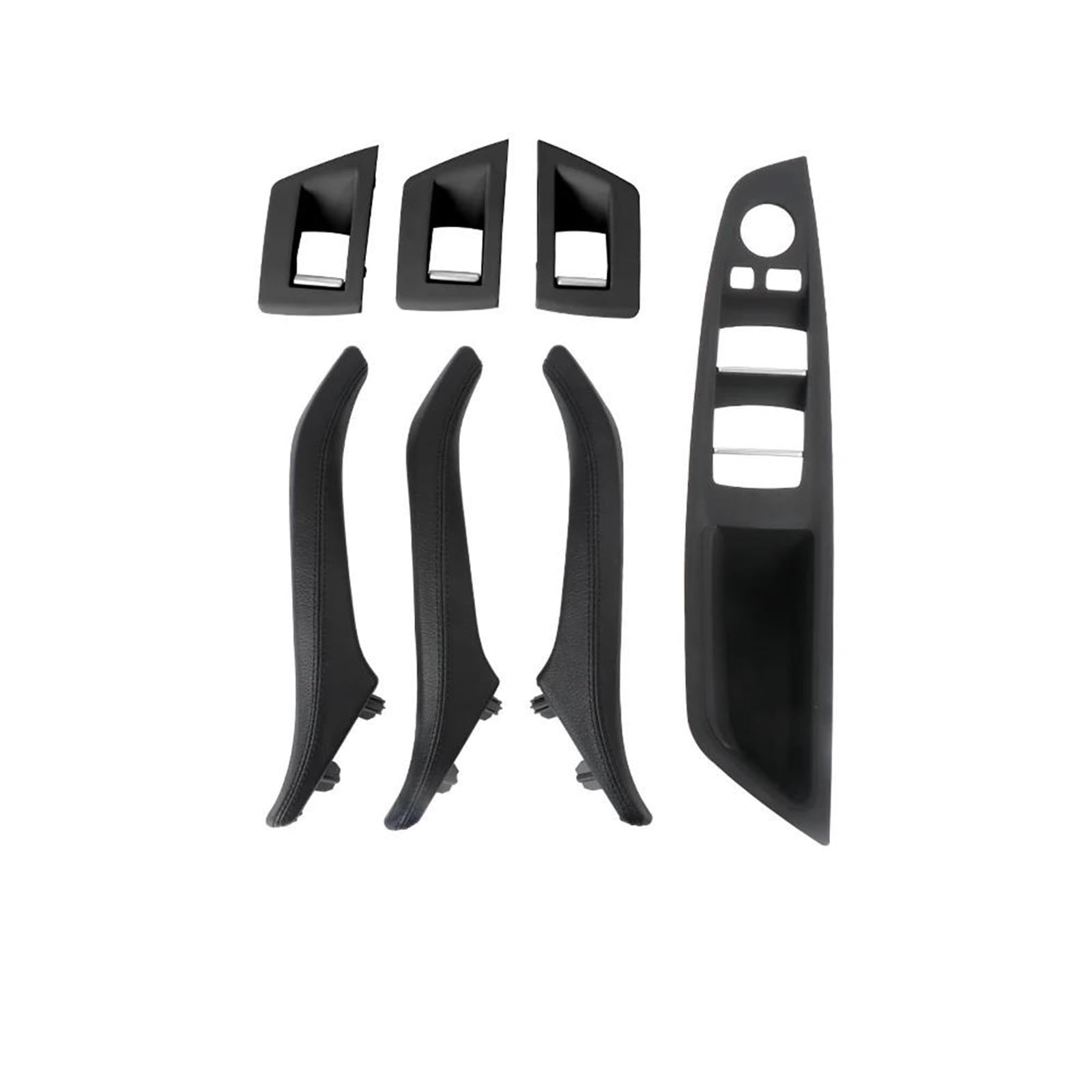 YUEYZHK RHD Car Interior Door Leather Handle Assembly Sets for BMW5 Series F10 F11 520 523 525 528 530i(RHD Black1)