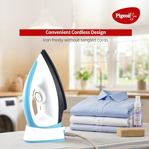 Image of PIGEON AUTOMATIC CORDLESS ELECTRICAL DRY IRON - BLUE
