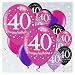 Produktbild Feste Feiern Luftballon Set zum 40. Geburtstag, 40ster Geburtstag Deko Mann Frau, Pink Schwarz Lila metallic 18 Stück Zahlenballon 40 happy birthday Jubiläum