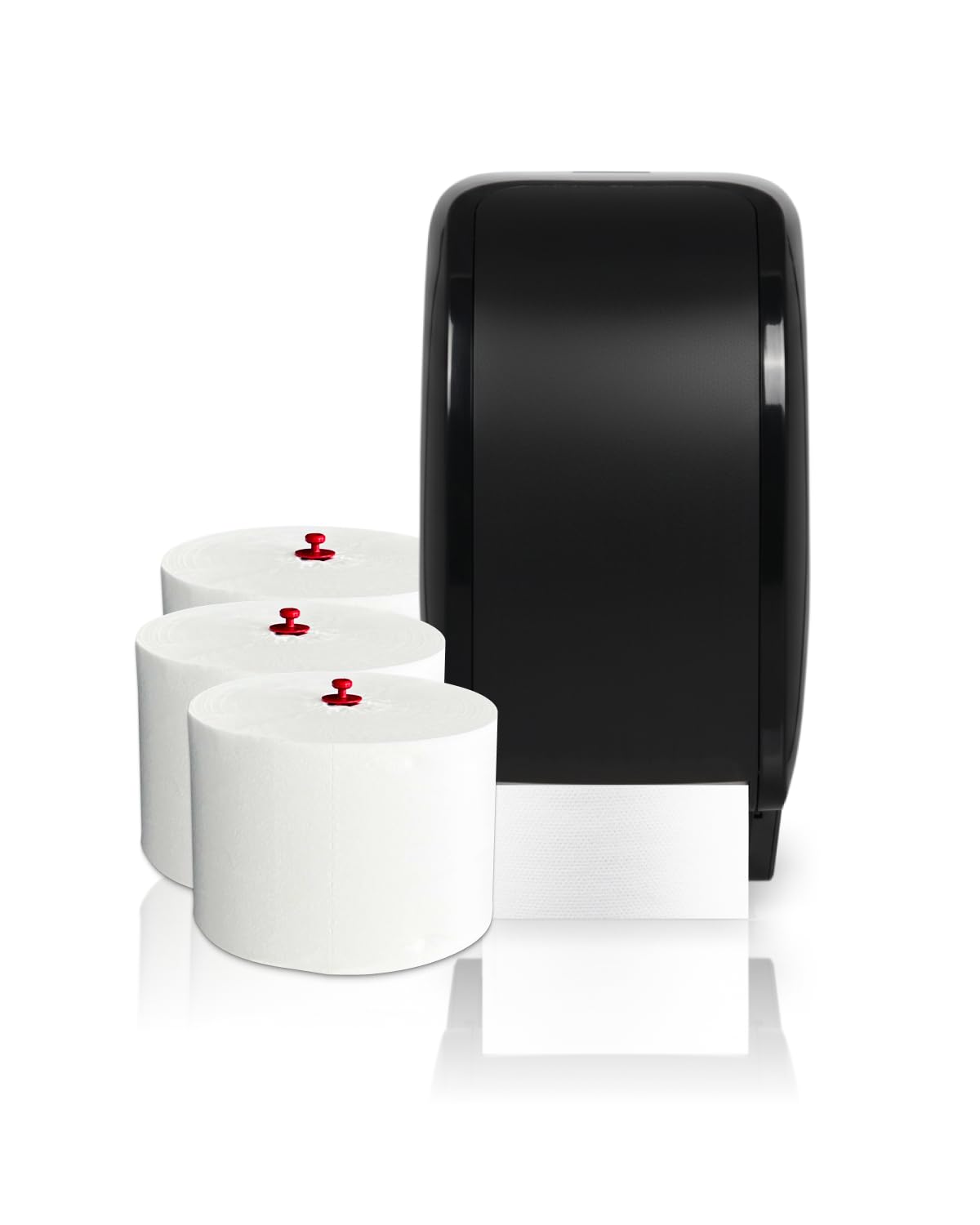 Set Cosmos Doppelrollenspender+360 m Toilettenpapier Schwarz | 360 m Long-Life Toilettenpapier, 3-lagig, entspricht ca. 26 Haushaltsrollen