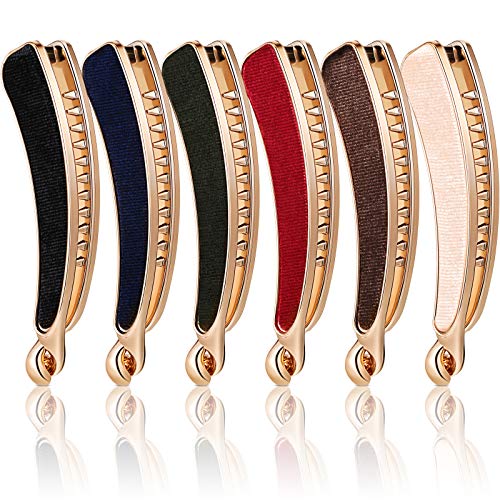 6 Pieces Banana Hair Clip Classic Clincher Ponytail Maker Holder Retro Hair Barrettes Ponytail Holder Grips Clamp Non-slip Ponytail Maker Accessory Clamps for Women Girls, 6 Colors