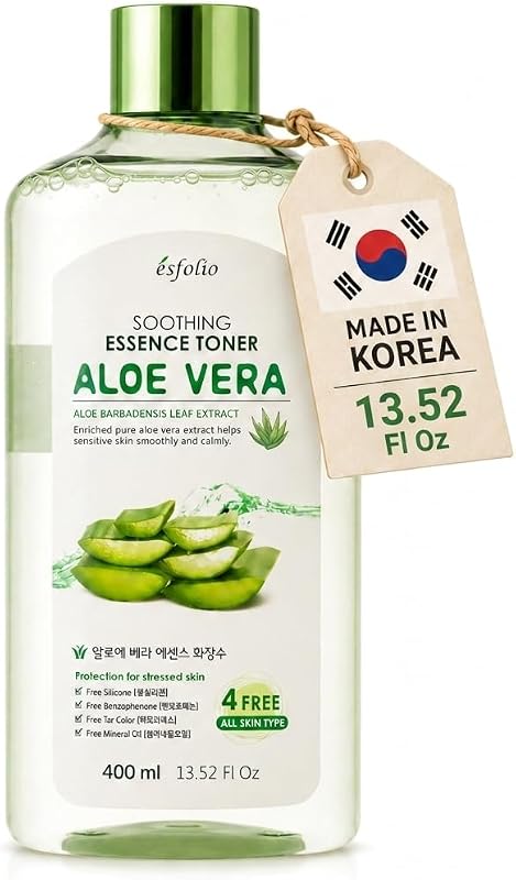 Tônico facial em essência com aloe vera esfolio, 400 mL