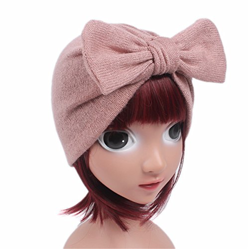 Qhome Kids Jersey Bow Turban Hats for Kids Girls Gift Kids Headcover Chemo Bandana Hijab Wool Blend Hat Indian Caps4