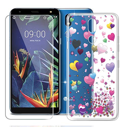 JIENI Custodia per LG K40 Trasparente + Pellicola