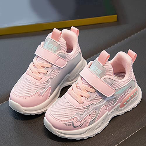 Betadog Fashion All Children Sports Girls Flat Lightweight Mesh Breathable and Comfortable Solid Hook Size 13 Girls Tennis Shoes (Pink, 3 Big Kids)4