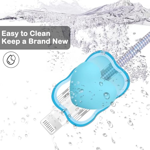 Image of INEFABLE Charger Case Cover Protector with 3D Cute Pattern for iPhone Charger only 18W & 20W, Data Charging Cable Wire Saver Protective Cable Cover Full Protection - Set Of 1 (Blue Heart)
