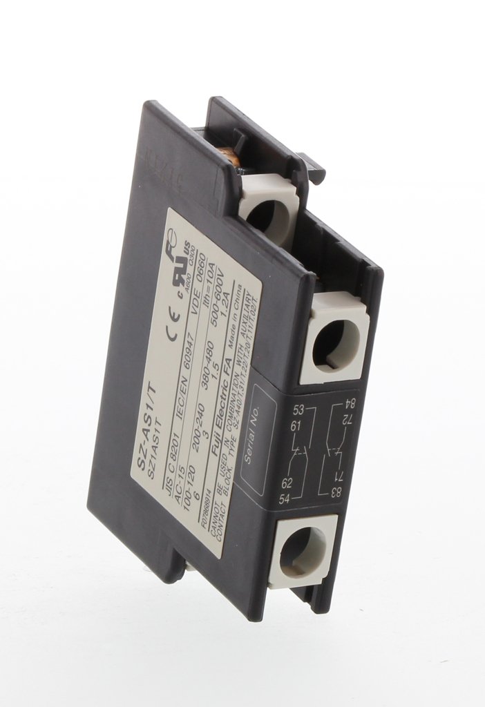 Fuji Electric, SZ-AS1/T, Side mounting Auxiliary Contact Block, 1NO+1NC