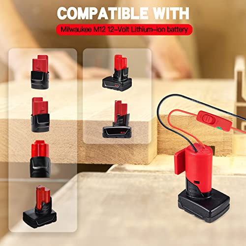 Crtbelfy Upgraded M12 Battery Adapter For Milwaukee 12V Battery Adapter All-In-One Design Of The Fuse And Switch Power Wheel Adapter For Milwaukee M12 Converter Kit 14 Gauge With Fuses & Wire Terminals thumb #5