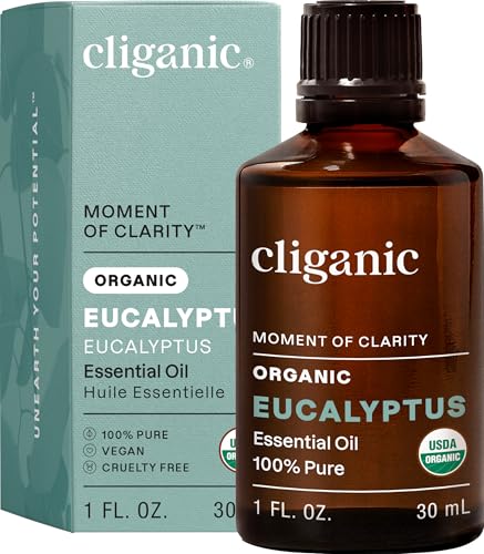 Image of Cliganic Organic Eucalyptus Essential Oil, 100% Pure | Natural Aromatherapy Oil for Diffuser Steam Distilled | Non-GMO Verified