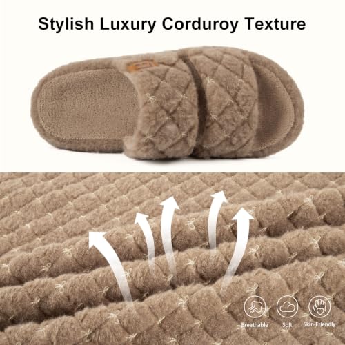 Image of LongBay Slippers for Women Memory Foam Open Toe Indoor House Shoes Gifts | Dual-Strap Slide Sandals, Comfortable Cushioning , Lightweight Non-Slip Sole, Home Bedroom, Birthday Gift, Machine Washable