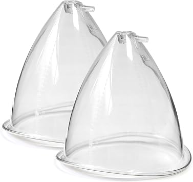 1 Pair Vacuum Cups80,90,120,150,180,210 ML Extra-Large Butt Suction Cup Vacuum Therapy Cupping Machine Accessories for Buttocks Bigger and Breast Lifting Y-Hose Not Included 80ml