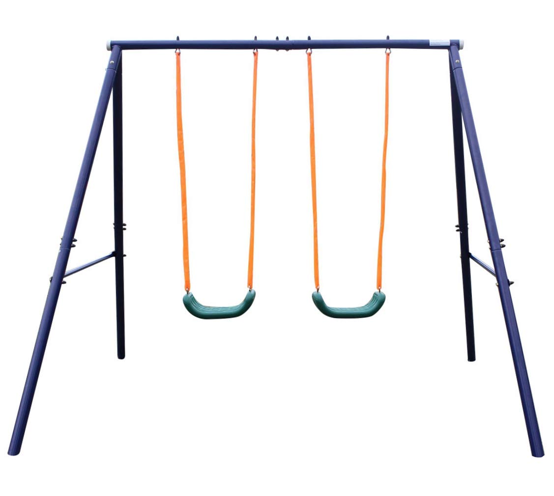 Amazon Com Movement God Metal A Frame Two Seat Swing Set Toys Games