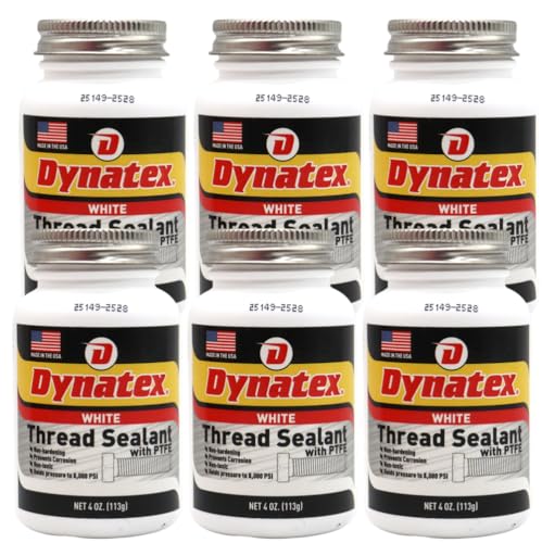 Image of Dynatex Thread Sealant with PTFE 4 oz Bottle - Non-Toxic, Non-Drying, Leak-Proof Seal, No Lead /Graphite, Ideal for Pipe Fittings (6-Pack)