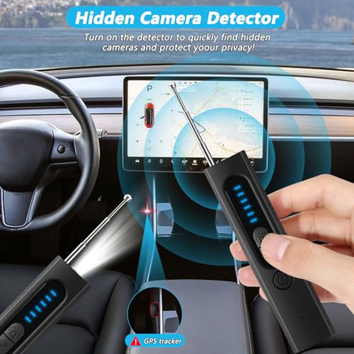 Image of Hidden Camera Detectors, Listening Device Detector, GPS Tracker Detector, Anti-Spy Detector, Bug Detector Electronic Sweeper, RF Signal Detector, 5 Levels Sensitivity 4 Modes, 30H Working Time Black