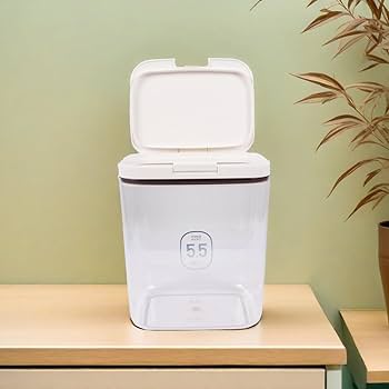 Aazon.co: LUGBING Rice Dispenser, Airtight Food Dispenser With Easuring Cup, Large Dry Rice