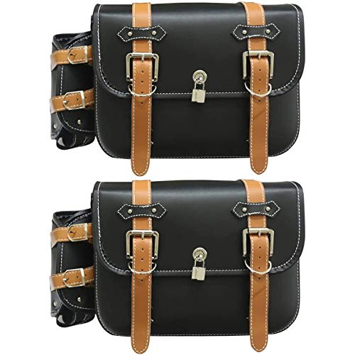 Amazon | (ロキリフ) バイク サイド バッグ ハーレー PU 南京錠 付き