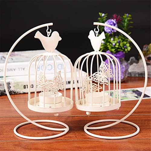 Modern Bird Cage Candle Holder Hanging Metal Vintage Butterfly Pattern Lantern Candlestick Romantic Wedding Home Decor Wenfeng1991 #TOP1