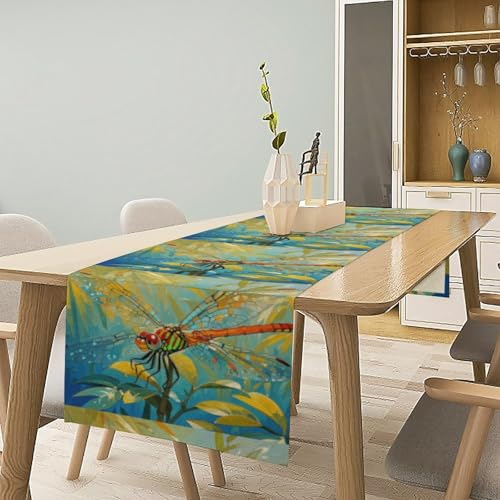 Chemin de table libellule de qualité supérieure 34 x 183 cm - 7