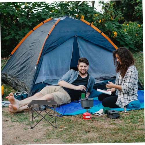 Table de camping pliante avec porte-gobelets et cadre en métal robuste