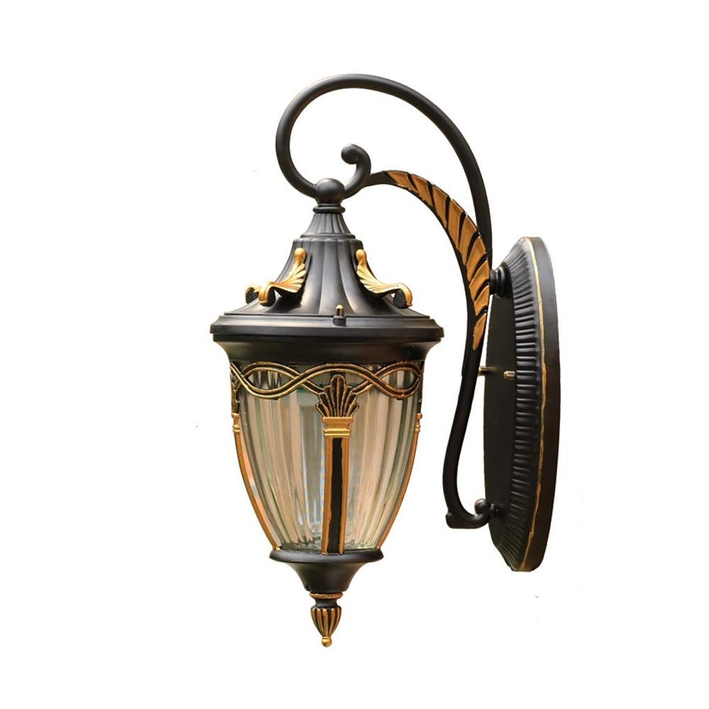 ZXTIIEUF American Pastoral Aluminum Garden Lantern Alley Waterproof Victorian Antique Outdoor Wall Lamp Landscape Light LED Retro Sconce E27 Villa Porch Decor Lighting Needed