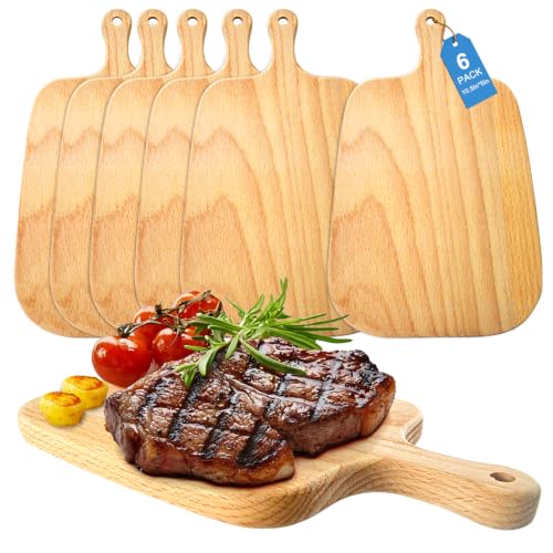 Set 6 tablas para cortar de madera con mango 26.7x15.2 cm miniatura 1