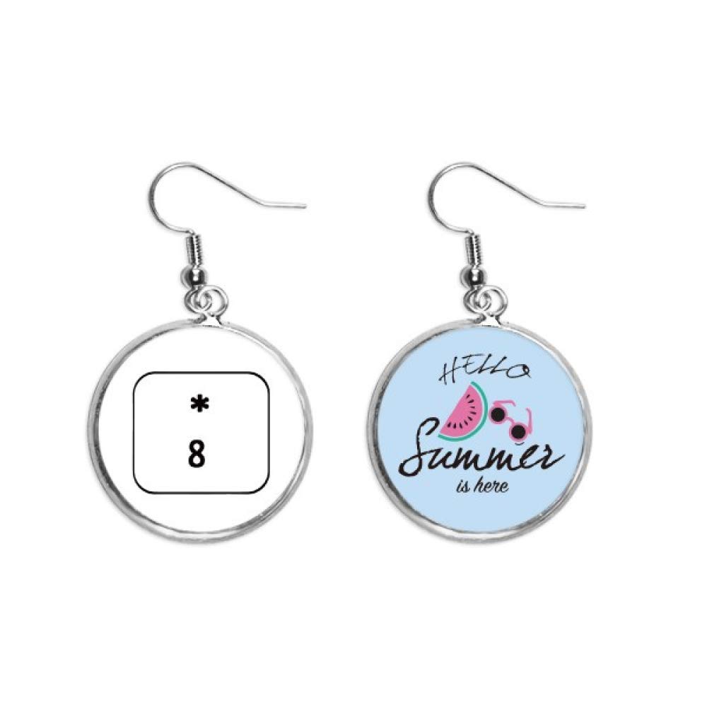 Pendientes de sandía símbolo de teclado 8 joyería de lóbulo verano 5