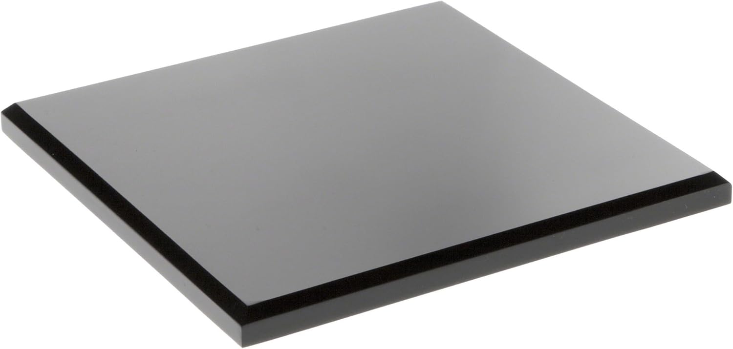Plymor Black Acrylic Square Beveled Display Base, 6" W x 6" D x 0.5" H