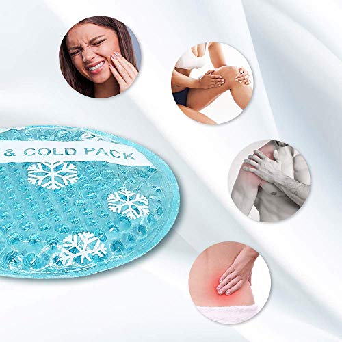 OLESILK Small Hot Cold 6 Packs, Reusable Round Gel Beads Ice Pack with Cloth Backing, Hot and Cold Therapy for Breastfeed Injury, Kids Pain Relief, Headache, Tired Eyes, Wisdom Teeth, Sinus Relief - Image 4