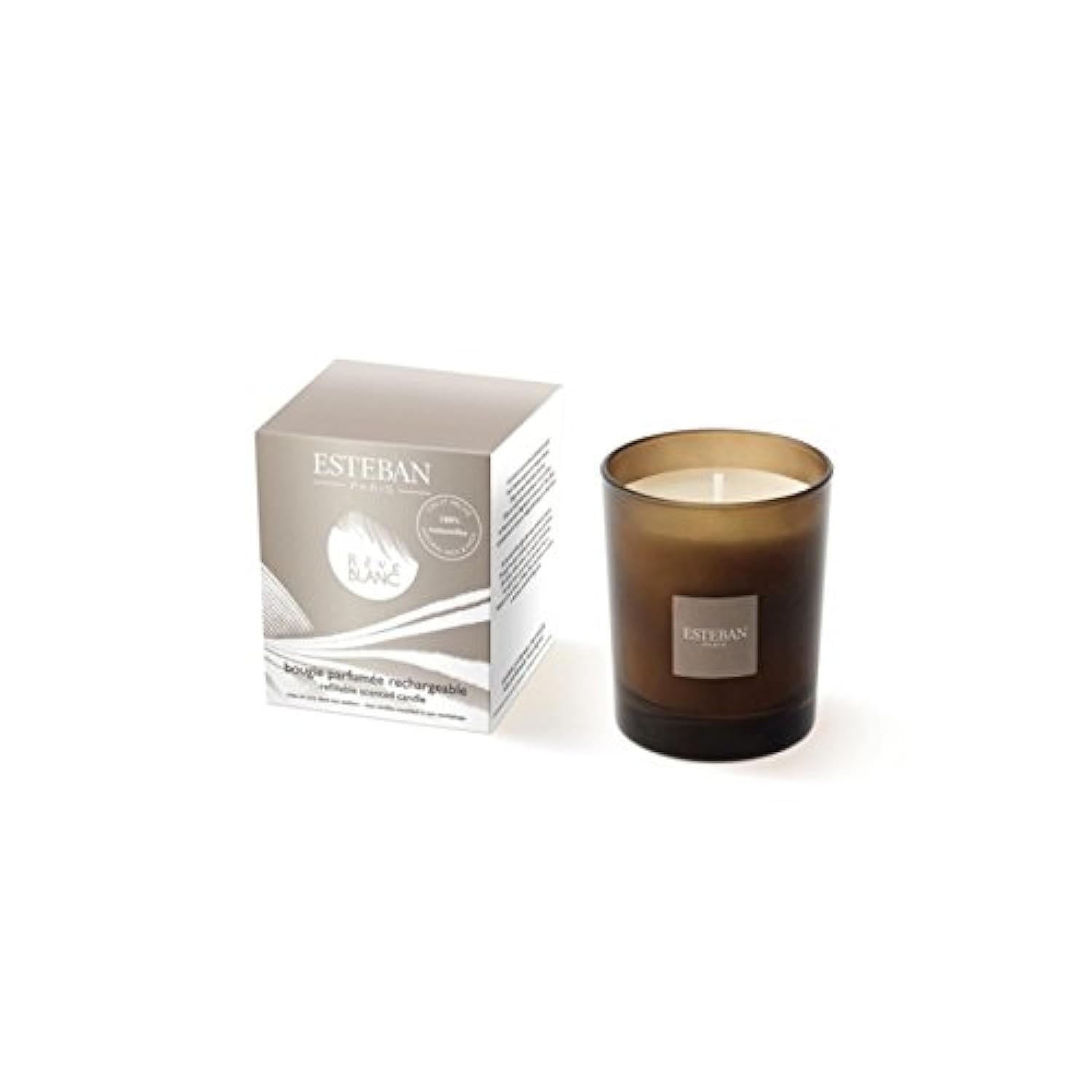 Bougie parfumée rechargeable Esteban Rêve Blanc pour éliminer les odeurs sans suie