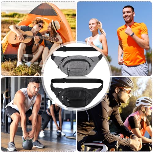 Zocipro 2 Stück Gürteltasche Damen und Herren, Bauchtasche Outdoor Sport Wasserdicht mit Verstellbarer Gurt, Stylische Gürteltasche zum Umhängen, Schwarz + Grau