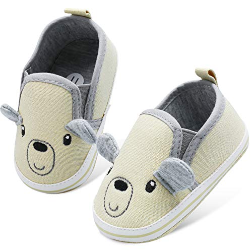 Canvas Sneakers for Baby Boys Girls Cozy Anti-Slip Outdoor First Walkers Shoes 6-12 Months Infant
