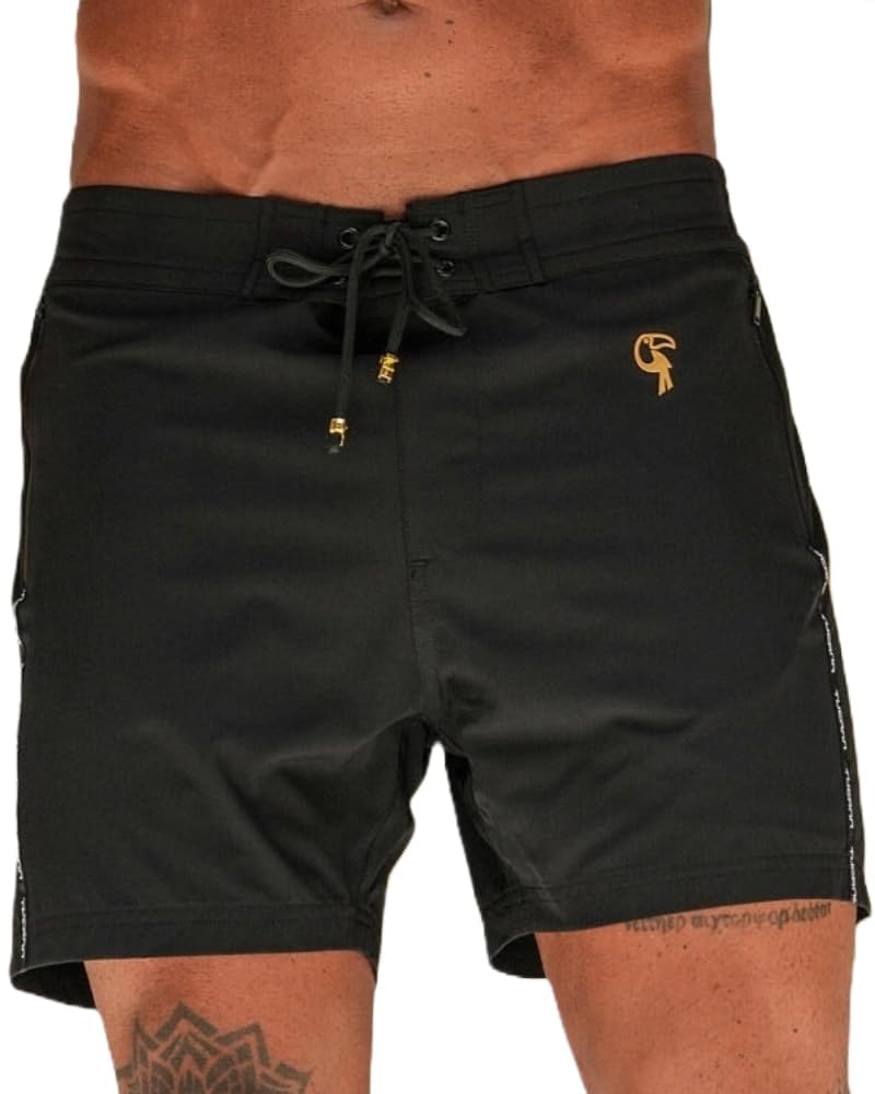 Tucann Men's Trunks 5" Compression Liner Quick Dry Zipper Pocket Chlorine Resistan 4 Way Stretch Solid Swim Shorts for Men