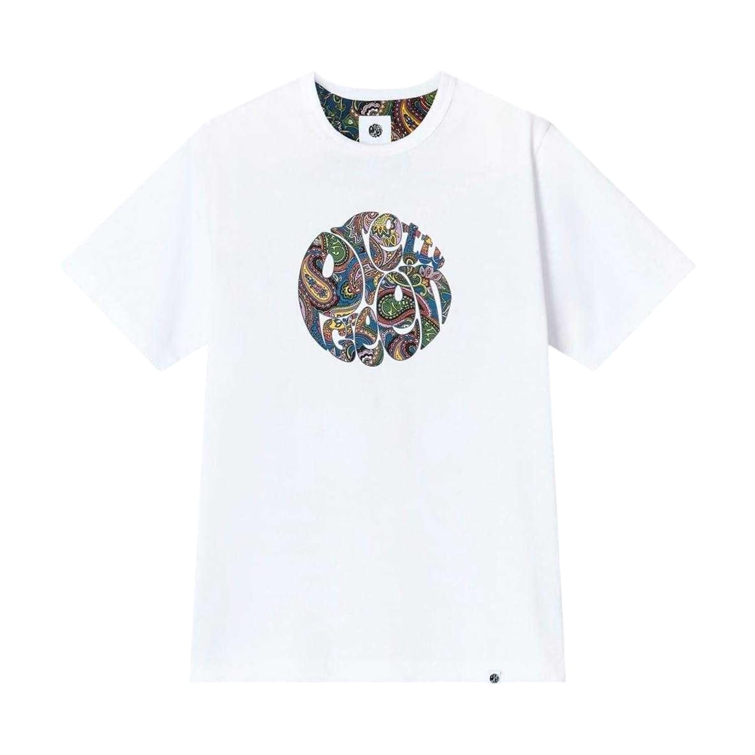 Pretty Green Mens House Paisley Regular Fit T-Shirt White M