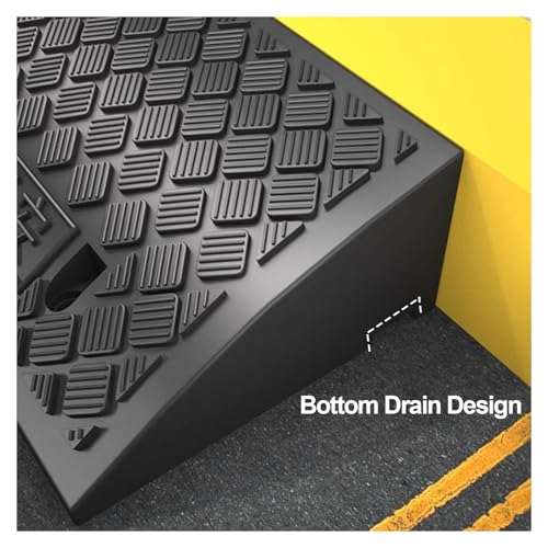Rampa para silla de ruedas, rampa plástica para autos con textura antideslizante, resistencia al desgaste y presión, para entrada de casa, parque y estacionamiento (Amarillo, 50x27x8cm) miniatura 4
