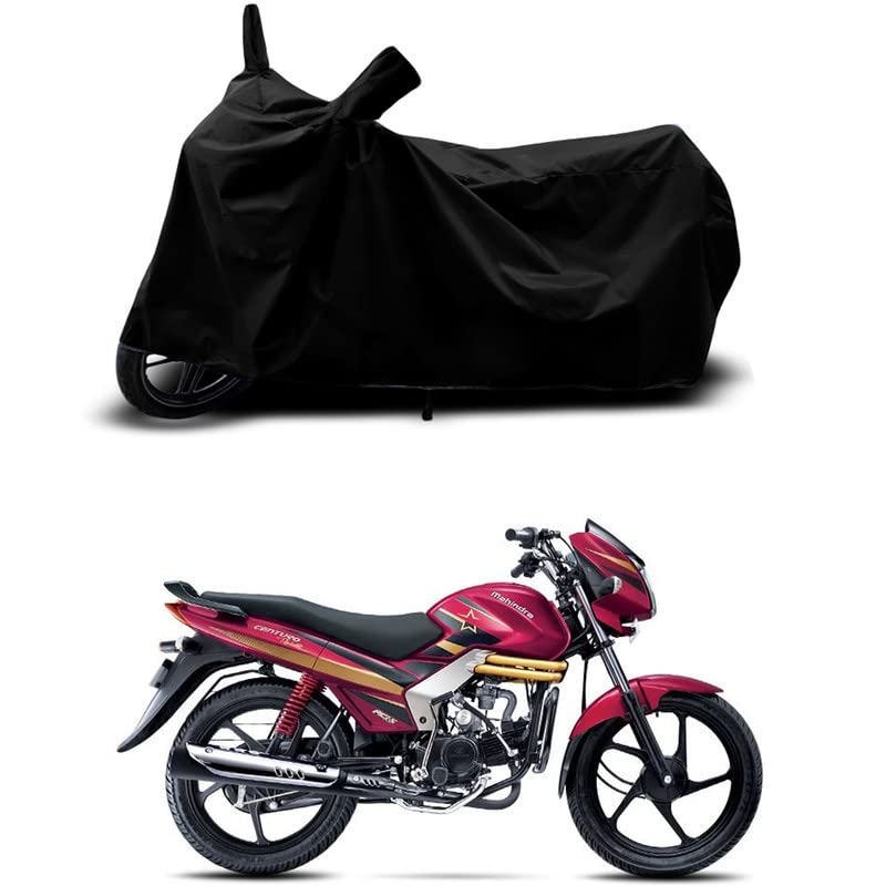 Image of 100% Scratchproof /UV-Rays /Heat Protection /Birds Dropping /Water Resistant /Dust Proof /Waterproof /Full Bike Scooty Two Wheeler Body Cover Compatible for Centuro Rockstar All Varients[Black]
