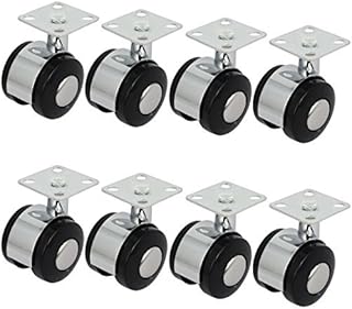 DealMux 1,5 pulgadas Dia rueda gemela giratoria Placa superior de 360 ??grados Ruedas 8PCS para la silla
