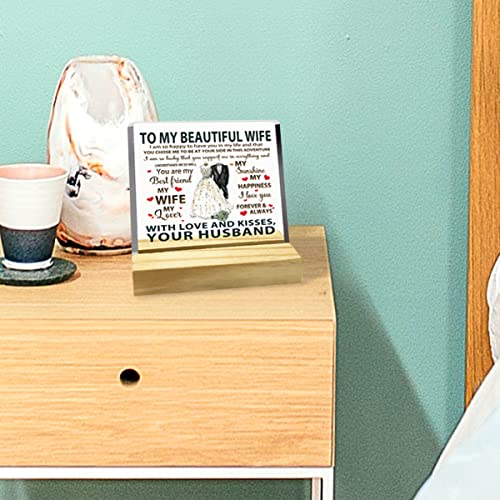 Birthday Gift For Wife From Husband,To My Beautiful Wife Acrylic Plaque Desk Decorative Sign For Home Bedroom Office,Romantic Desk Decor For Wife,Marriage Gifts For Wife,Romantic Gifts For Wife #TOP4