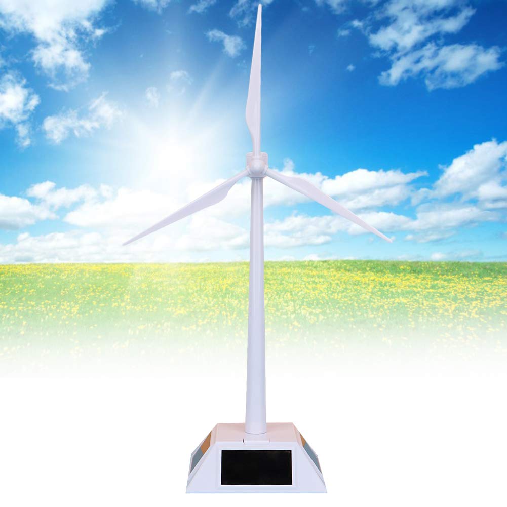 Modelo de Molino de Viento Solar de Ciencia, Modelo de Edificio de Energía Solar Delicado Juguete Turbina Eólica Juguete Educativo Temprano para Niños, Plástico, con Soporte de Pantalla y Placa