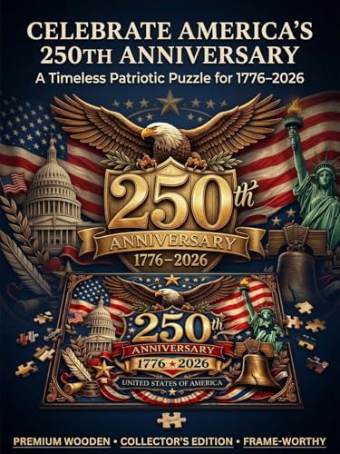 Puzzle Conmemorativo rafonie 250 Aniversario de USA 1000 Piezas de Madera con Diseño Patriótico miniatura 2