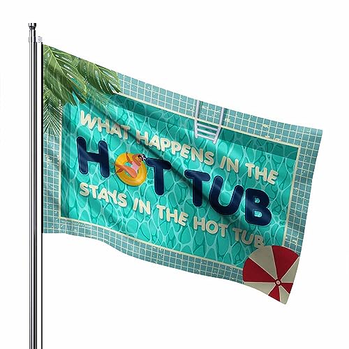 Drapeau de jardin drôle 152x244cm pour cacher un mur vide près du jacuzzi de terrasse