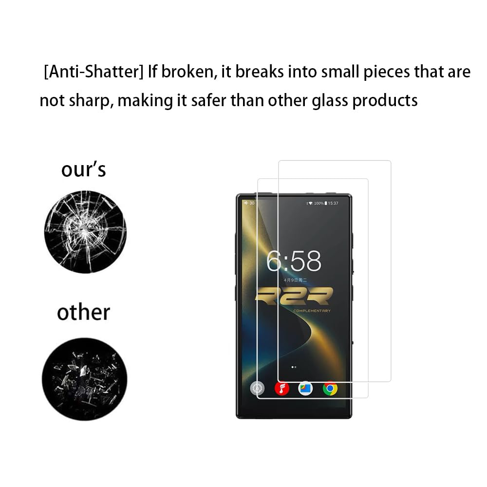 Lot de 2 films protecteurs d'écran en verre trempé pour FIIO M33 R2R, dureté 9H