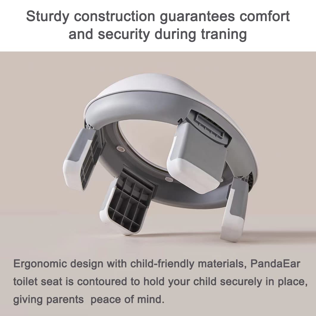 PandaEar Siège de toilettes pliant portable pour l'apprentissage de la propreté des tout-petits en voyage avec sac de voyage et sac de rangement (Gris)